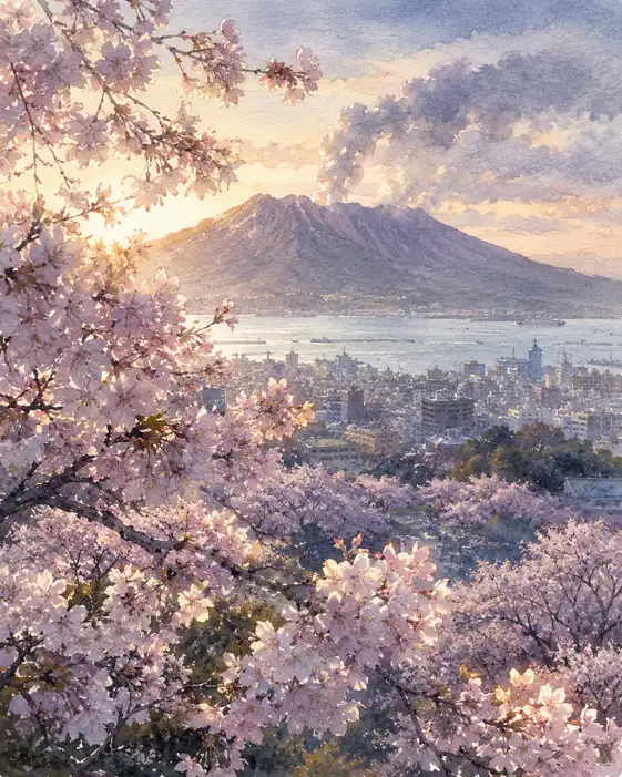 Spring Blossoms Beneath the Mountain's Smoke