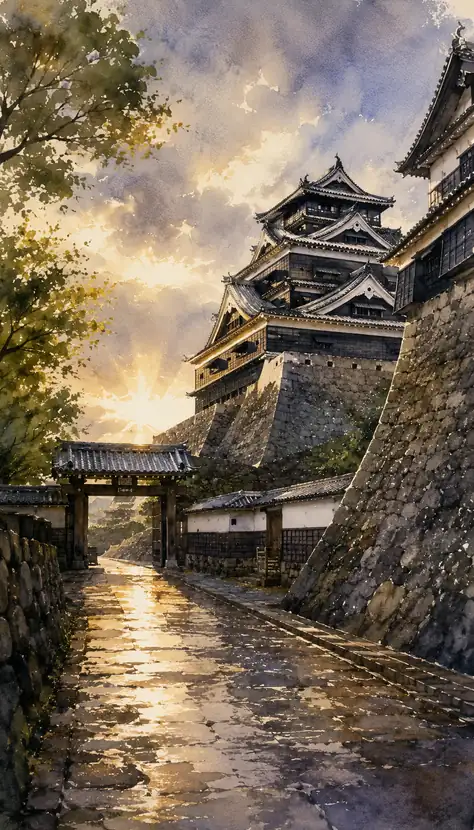The Castle Climbs Out of the Rain