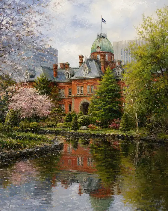 Spring Remembers in Brick and Water