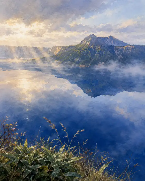The Mountain Dreams Beneath the Blue