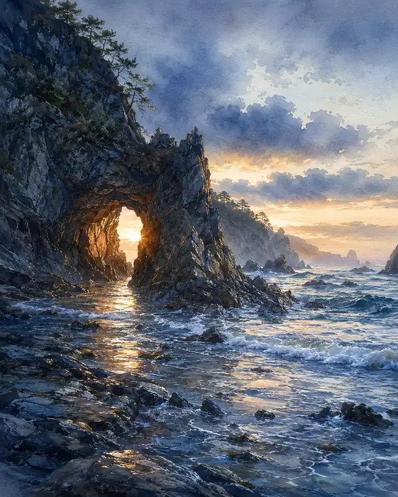 Sunset Through the Stone's Memory