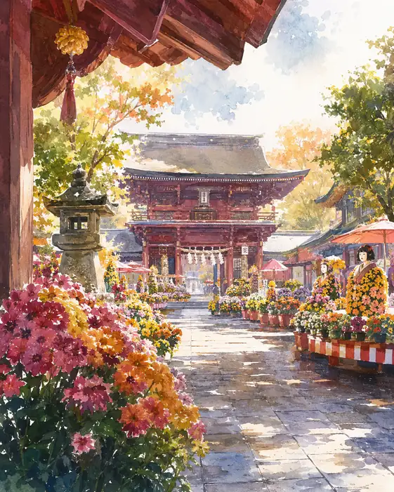 Flowers Await the Sacred Gate