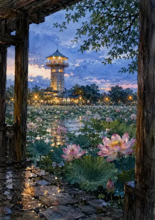 Lotus Light Calls Across the Water