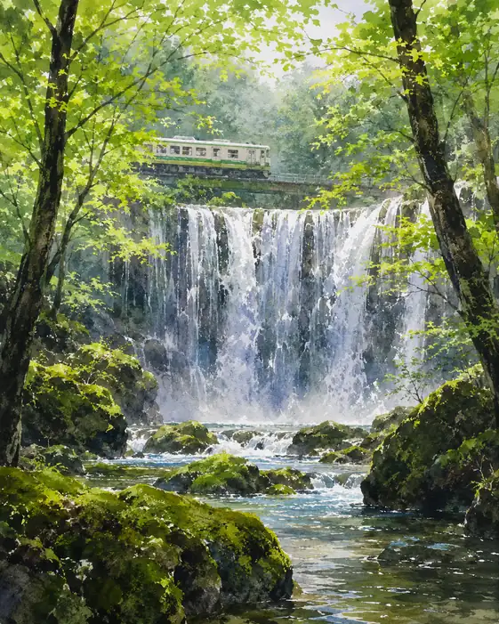 A Wind of Seven Blessings over Ryumon Falls