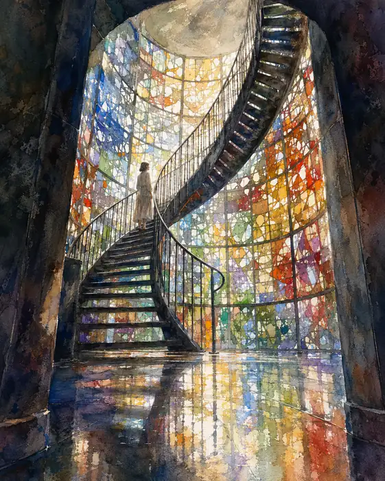 The Stairway Inside a Shattered Rainbow
