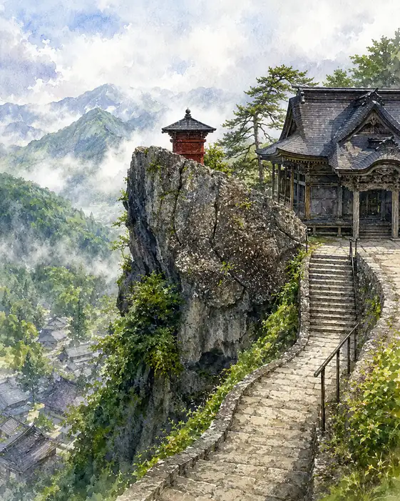 A Shrine Held Between Clouds