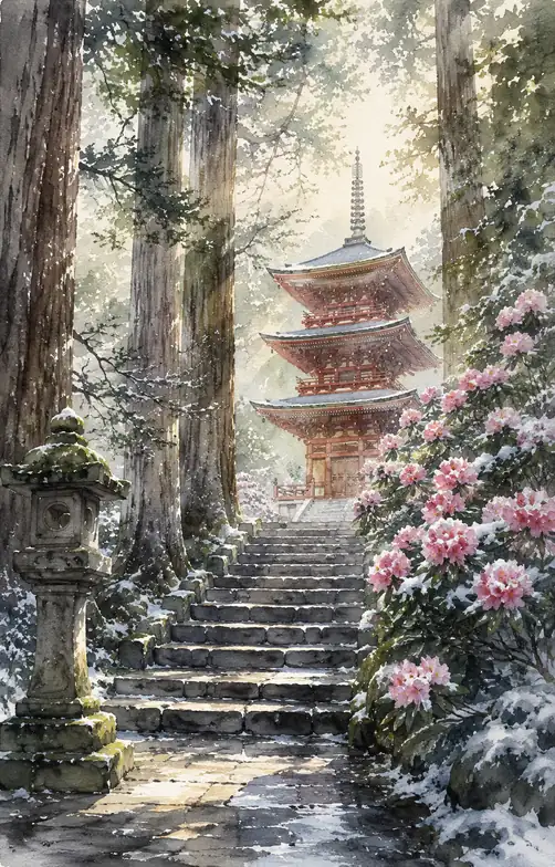 雪花、朱の祈りに寄り添う