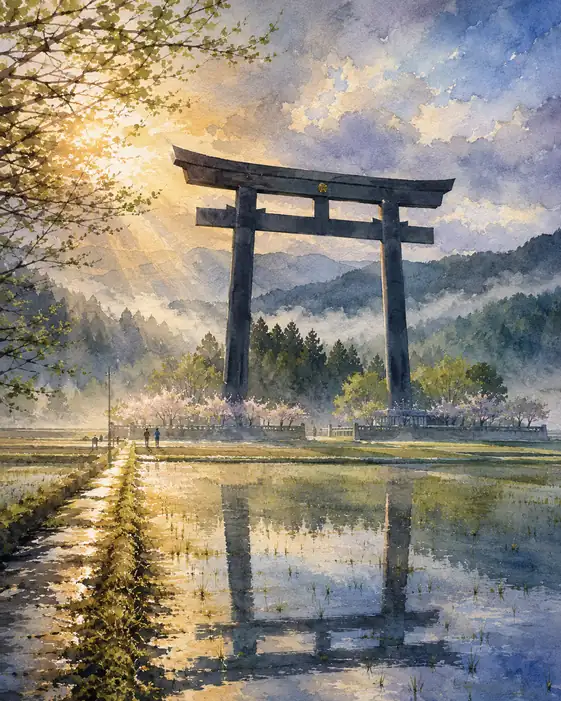 朝を迎えるほど大きな門