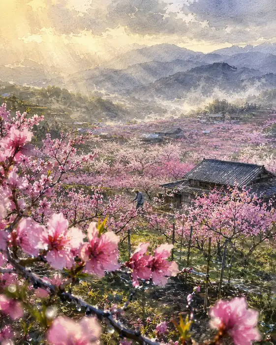 Spring Pours Down the Valley