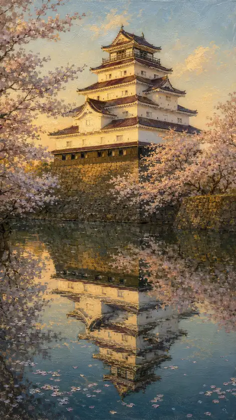 春の金色を飲む城