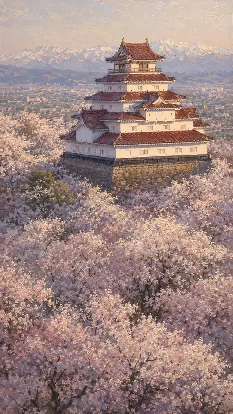 桜に浮かぶ白亜