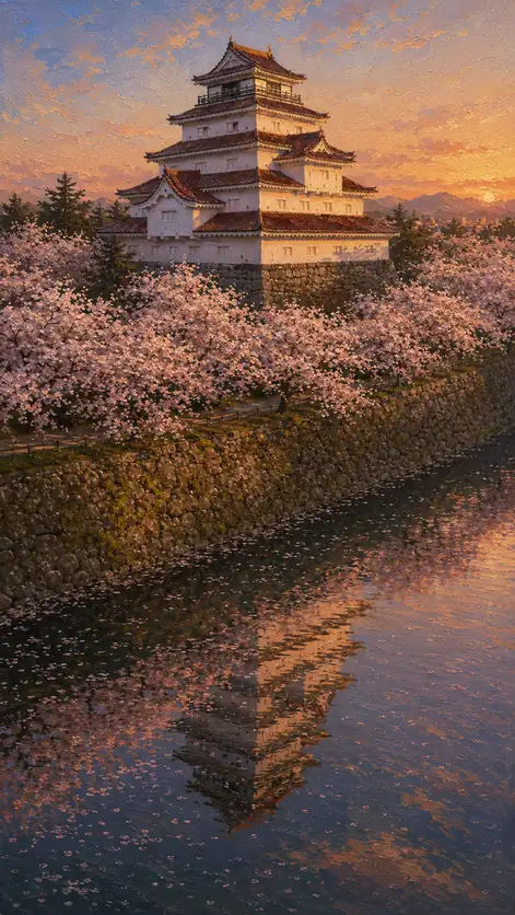 夕映えは花の城壁に冠を置く