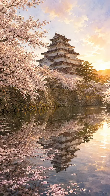 散る春に浮かぶ城