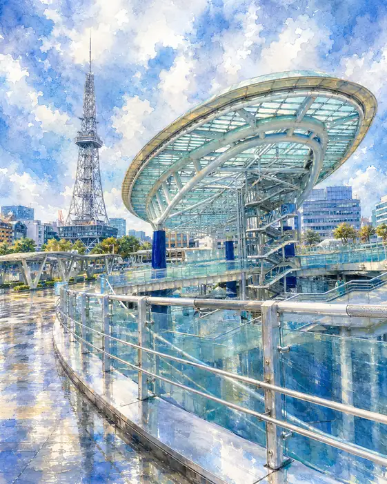 夏雲を載せる硝子の器