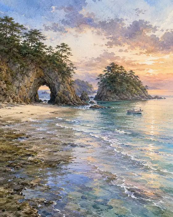 The Sea Opens a Door for the Little Boat