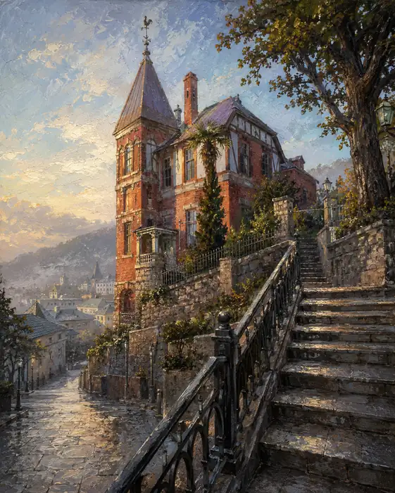 Stairs Climb Toward a Foreign Dream