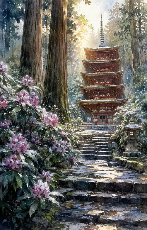 雪花、五重を守る
