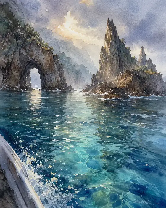 海が彫った門の彼方へ