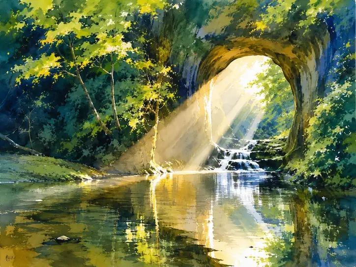 Morning Spills Through the Arch