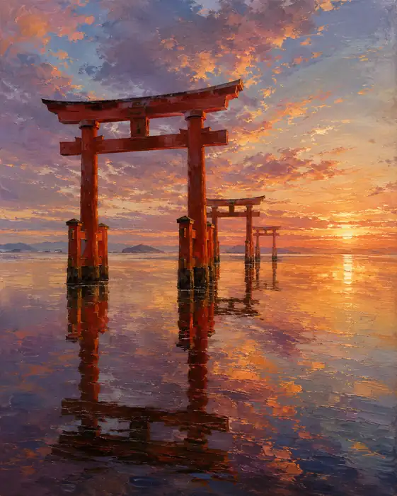 夕映えは聖なる門をくぐる