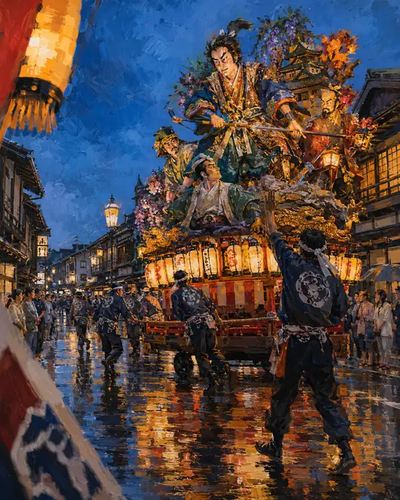 青い夜は祭火に道を譲る