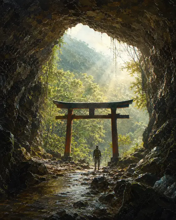 石闇を越える旅人