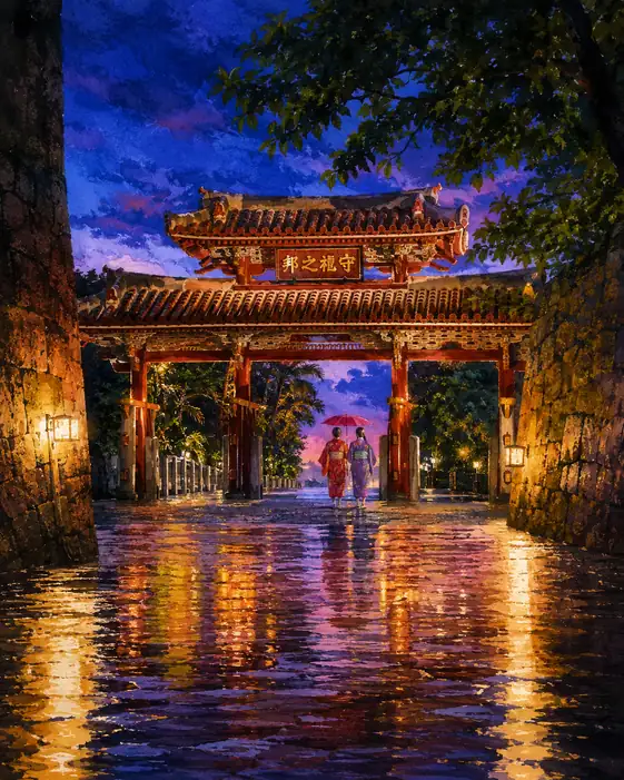 Rain Lanterns at the Gate of Memory
