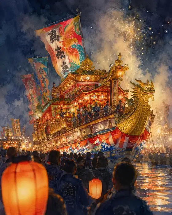 The Festival Ship Carries a Burning Sky