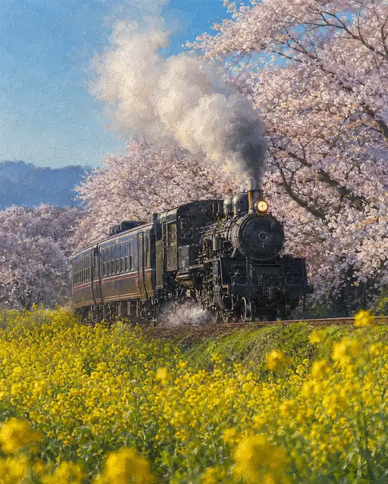 Spring Rides the Steam Train Home