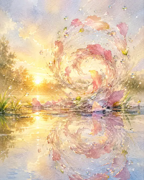 花びらが朝を円環にする