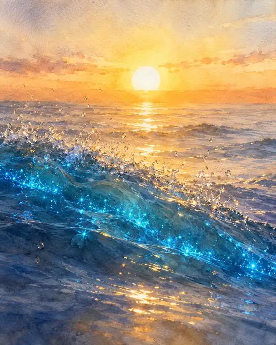 The Wave That Stole a Piece of Night