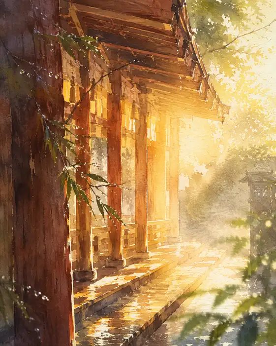 Morning Walks the Temple Corridor