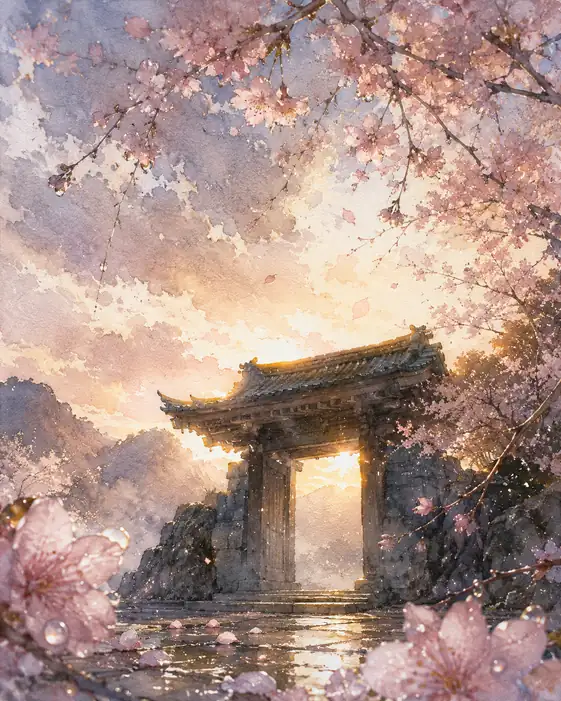 The Gate Opens into Cherry Mist