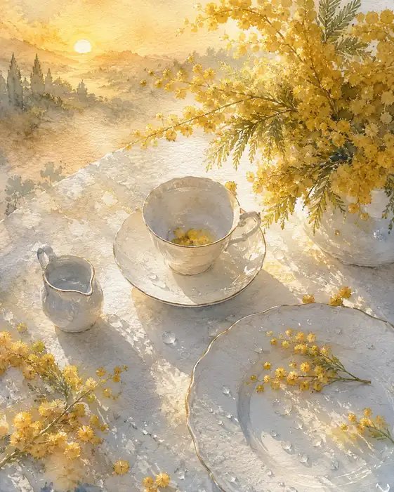 Mimosa Spills Morning into the Cup
