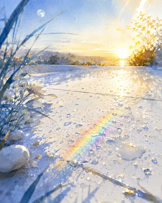 Winter Finds a Rainbow on the Ground