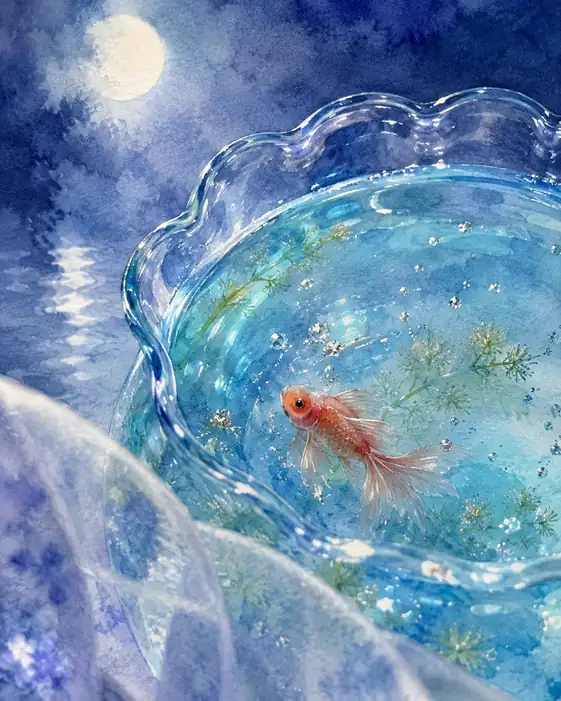 The Moon Keeps a Goldfish Dream