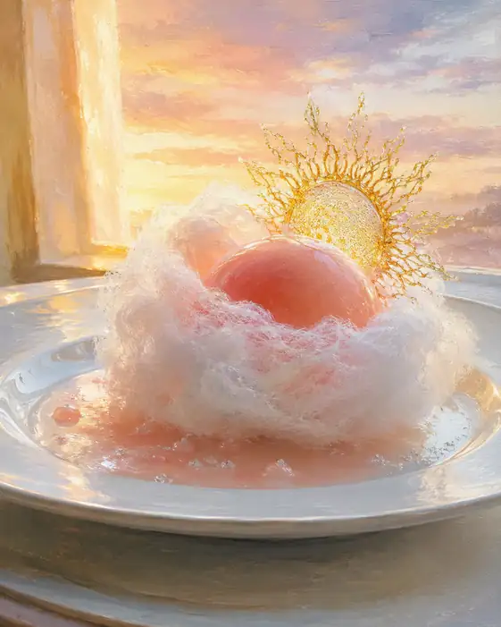 The Sun Rises from a Peach Dream
