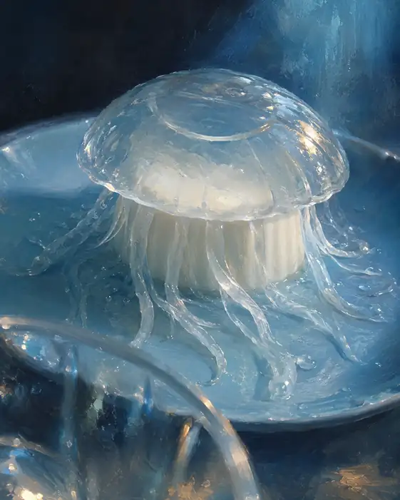 Moonlight Drifts on Jellyfish Silk
