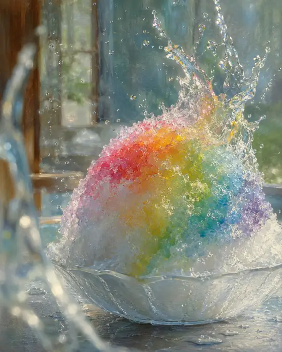 The Rainbow Rises from Melting Snow