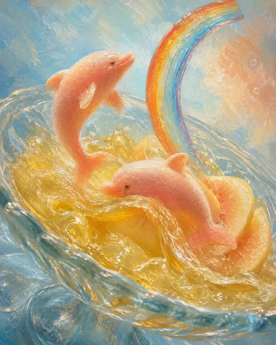 Pink Dolphins Leap Toward a Sugar Rainbow