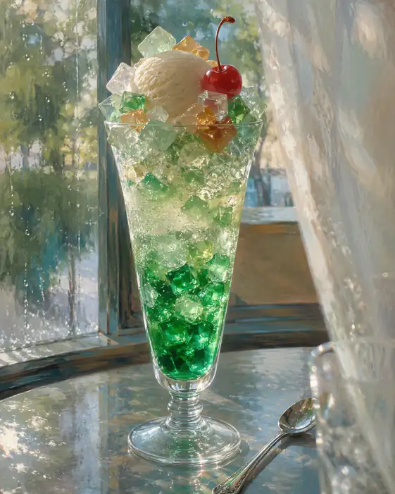 Emerald Summer Rings in a Crystal Glass