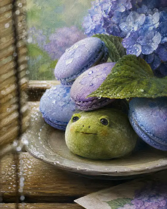 Sheltering from the Rain at the Hydrangea Patisserie