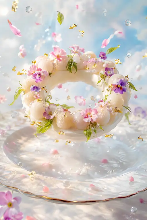 A Wreath of Flowers Floats Above the Sweet Tide