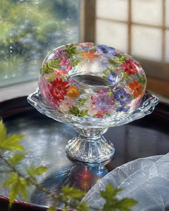 Summer Flowers Sleep Inside a Ring of Water