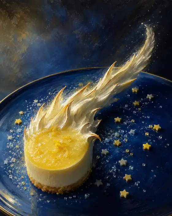 A Lemon Comet Crosses the Dessert Sky