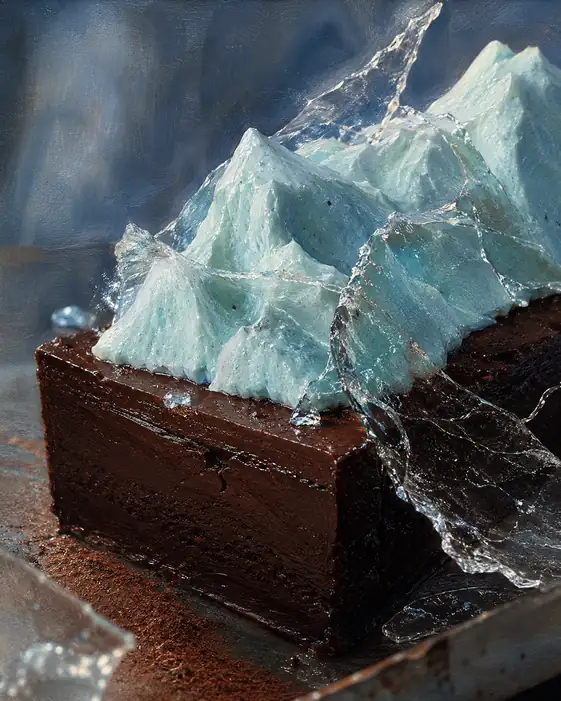 A Glacier Dreams Above the Dark Chocolate Earth