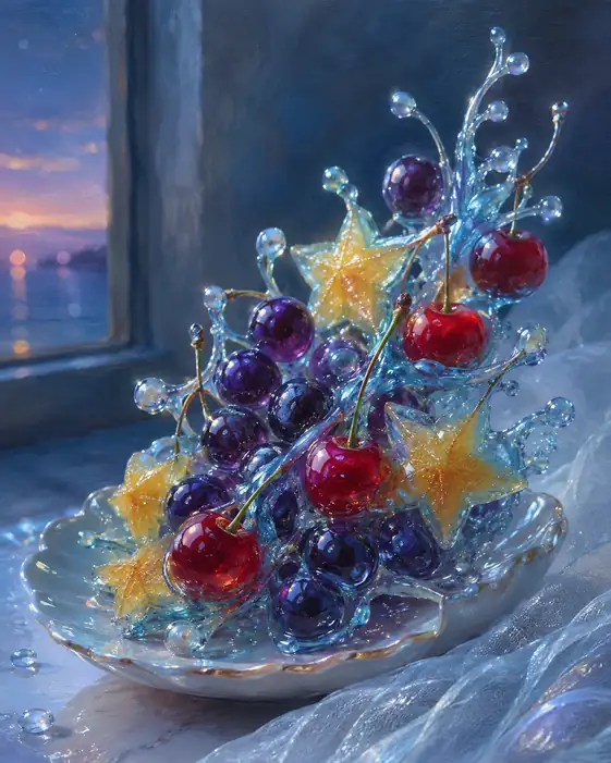 Fruit Constellation in a Glass Splash