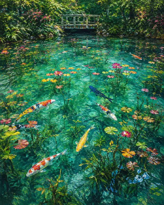 A Procession Through Liquid Emerald