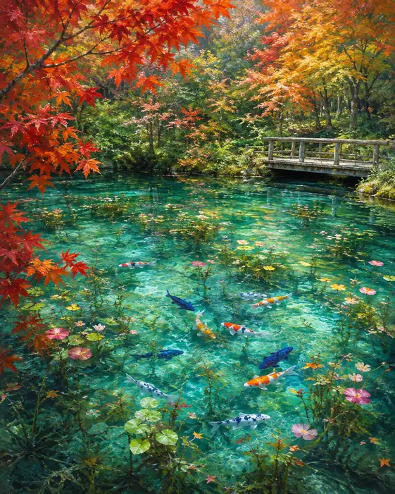 Autumn Leans Over the Secret Blue