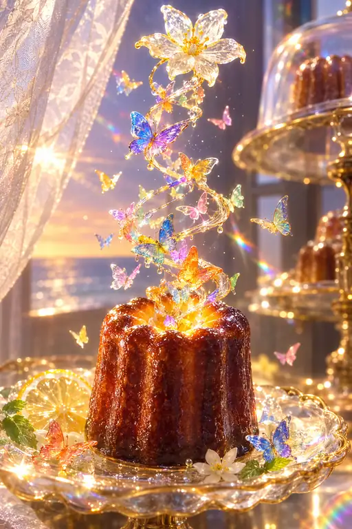 Butterflies Rise from the Golden Canele